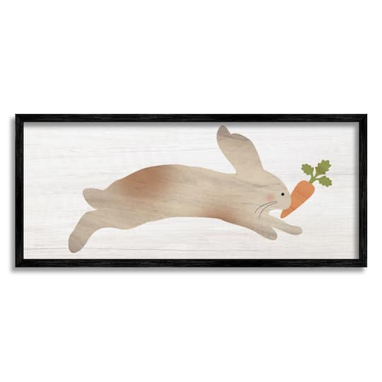 Stupell Industries Rabbit & Carrot Grain Pattern Framed Giclee Art
